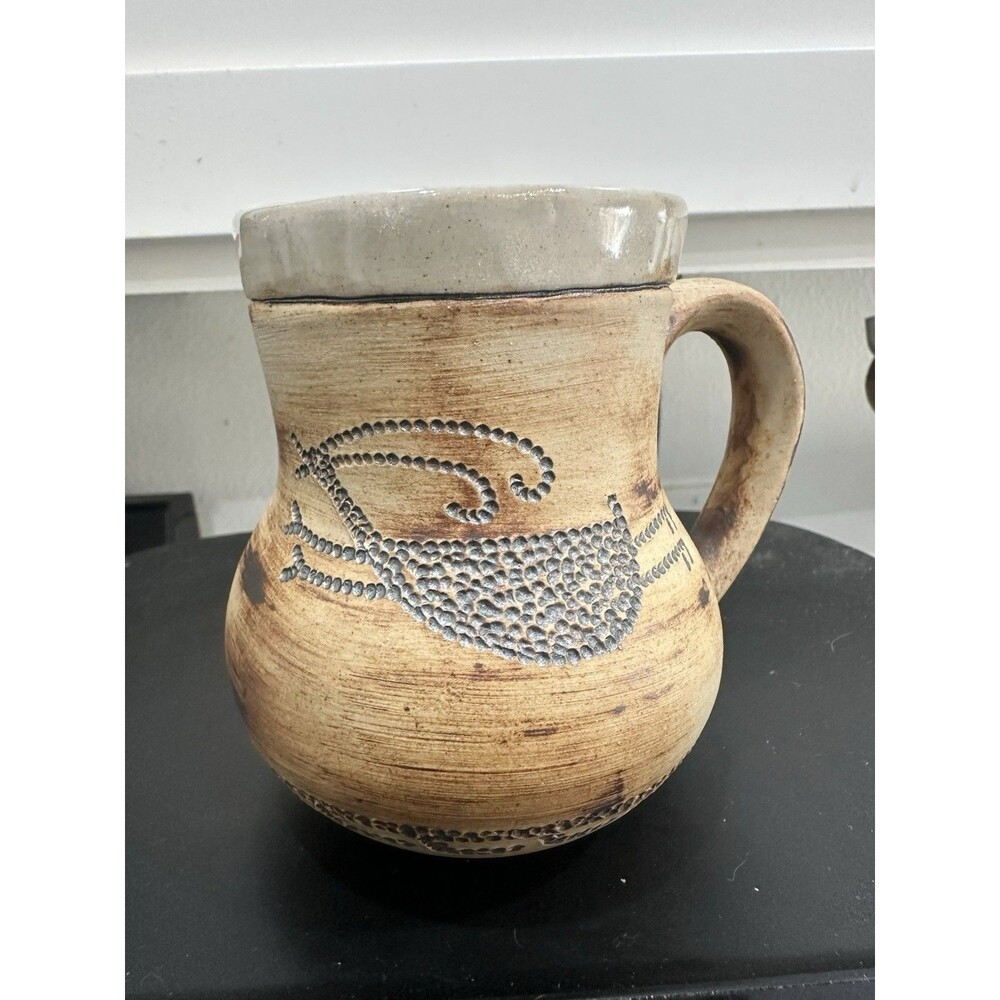 Art Pottery Winters Pottery Coffee Stoneware Artisan Signed Angels